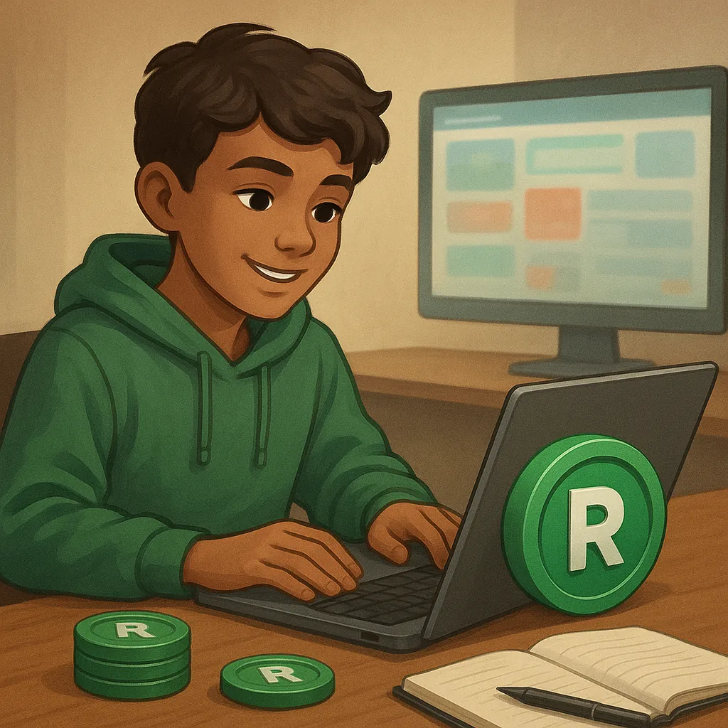 Imagem editorial moderna para how to earn free Robux
